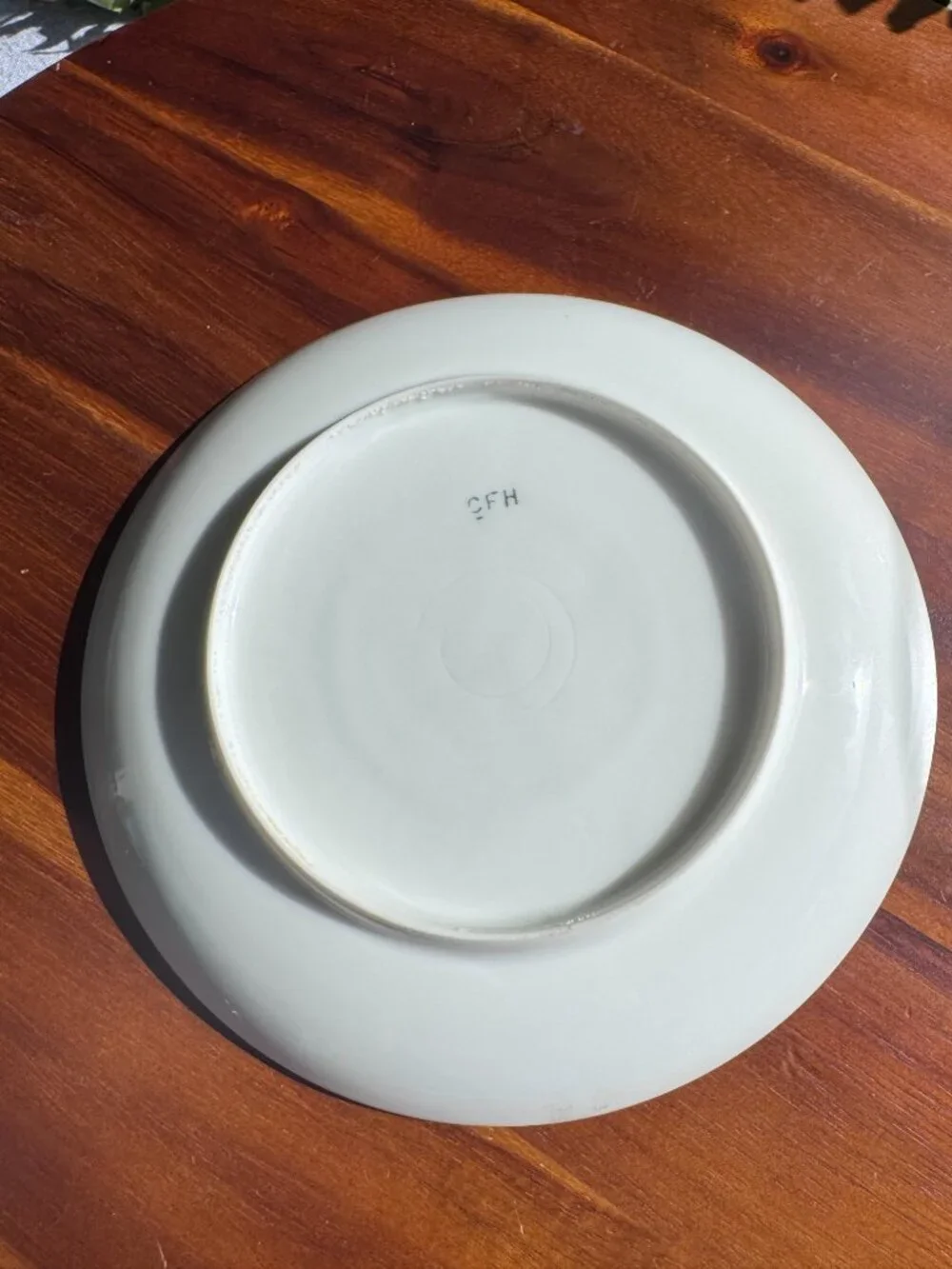 Antique CFH Limoges Porcelain Floral Saucers, French China